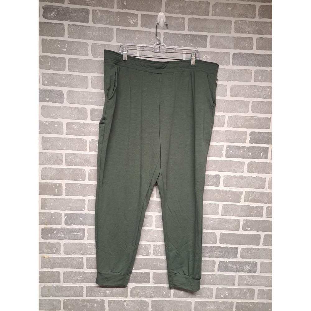 Eddie Bauer Lounge Women's Fleece Cozy Pull On Green Pants Size XXL‎
